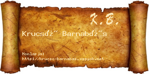 Krucsó Barnabás névjegykártya